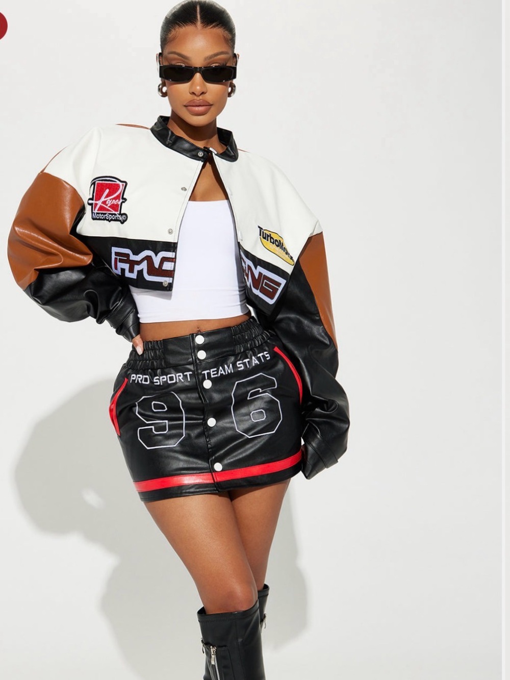 FASHIONNOVA Thrill Ride Skirt Set- Large